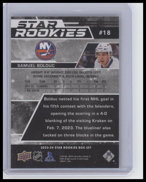 2023-24 Upper Deck NHL Star Rookies Box Set #18 Samuel Bolduc