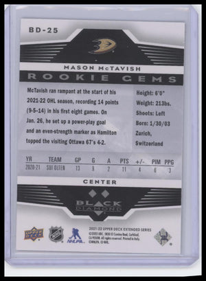 2021-22 Upper Deck #BD-25 Mason McTavish 2005-06 Black Diamond Retro