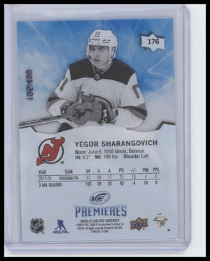 2021-22 Upper Deck Ice #176 Yegor Sharangovich 2020-21 Upper Deck Ice #/499
