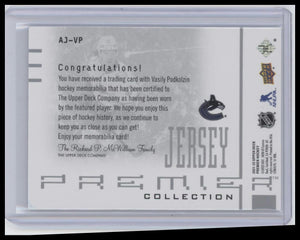 2021-22 Upper Deck Premier #AJ-VP Vasily Podkolzin 20th Anniversary Jersey #/300