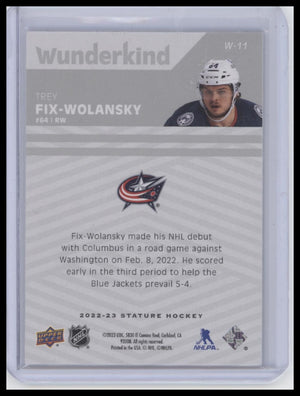 2022-23 Upper Deck Stature #W-11 Trey Fix-Wolansky Wunderkind