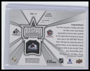 2023-24 SP Game Used #RR-JS Joe Sakic Retro Renovations Jersey #/100