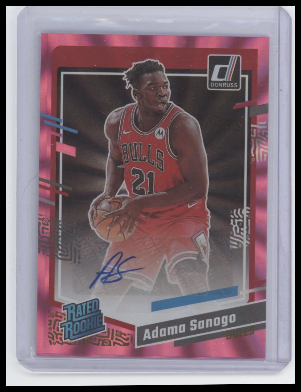 2023-24 Donruss #260 Adama Sanogo Rated Rookies Signatures Pink Laser Holo