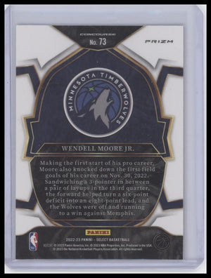 2022-23 Panini Select #73 Wendell Moore Jr. Orange Flash Prizms