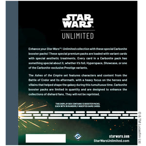 Star Wars: Unlimited - Ashes of the Empire Carbonite Booster - Releases July 17 2026
