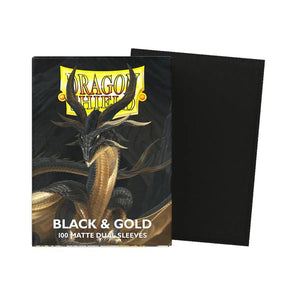 Dragon Shield Sleeves Matte Duel Black & Gold 100ct