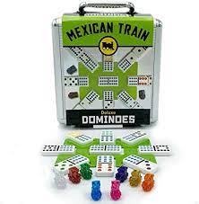 Dominoes- Mexican Train - Double 12 Colour Deluxe w/Case