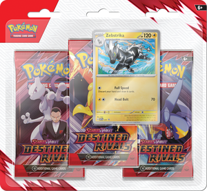 Pokémon SV10 Destined Rivals 3PK Blister- Zebstrika LIM 1