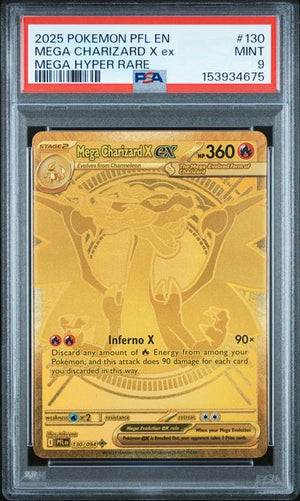 PSA 9 MEGA CHARIZARD X #130 PHANTASMAL FLAMES  (Cabinet)