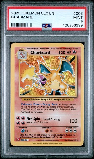 PSA 9 Charizard #3 classic collection (Cabinet-NM)
