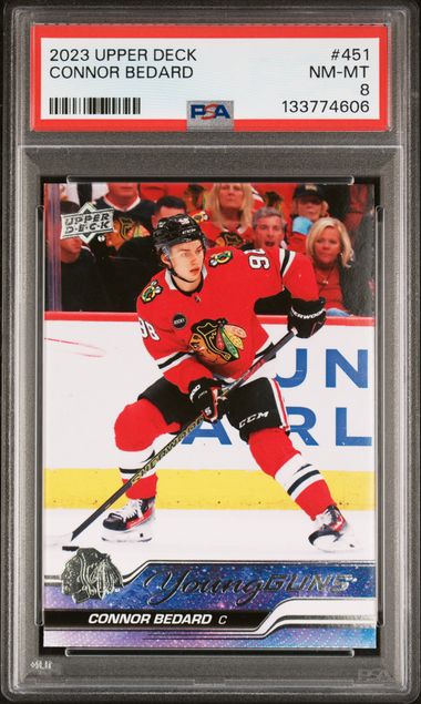 PSA 8 Bedard #451 Young guns (cabinet)