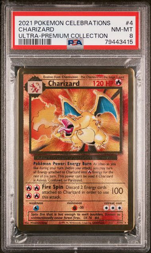 PSA 8 Charizard #4 Celebrations Ultra Premium Collection (Cabinet-NM)