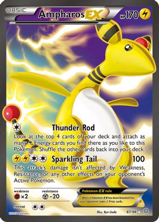 Ampharos EX (87 Full Art) (87)/98 Ultra Rare Holofoil