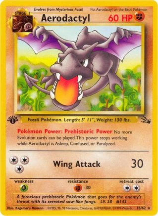 Aerodactyl (16) (16)/62 Rare 1st Edition