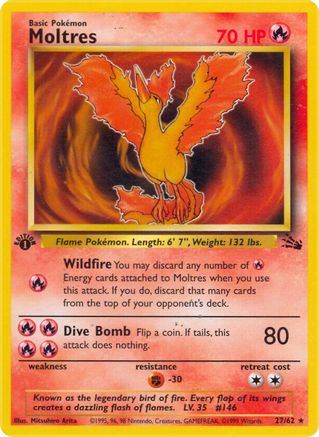 Moltres (27) (27)/62 Rare 1st Edition