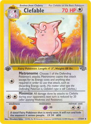 Clefable (17) (17)/64 Rare 1st Edition