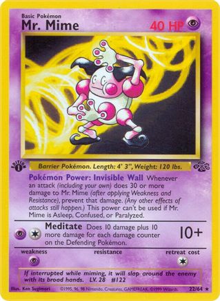 Mr. Mime (22) (22)/64 Rare 1st Edition