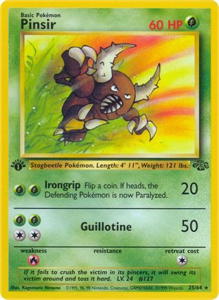 Pinsir (25) (25)/64 Rare 1st Edition