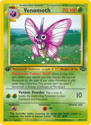 Venomoth (29) (29)/64 Rare 1st Edition