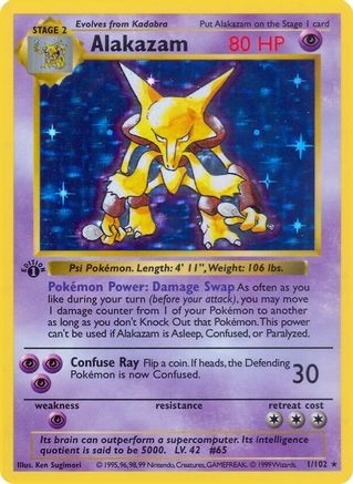 Alakazam (1) Holo Rare 1st Edition Holofoil