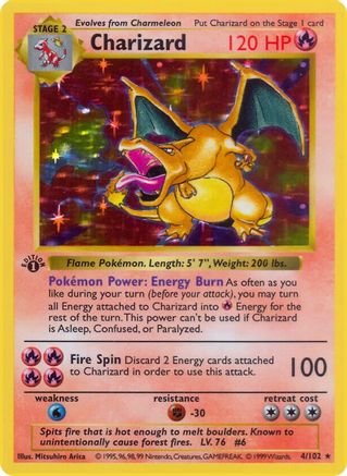 PKM - Charizard (4) Holo Rare 1st Edition Holofoil