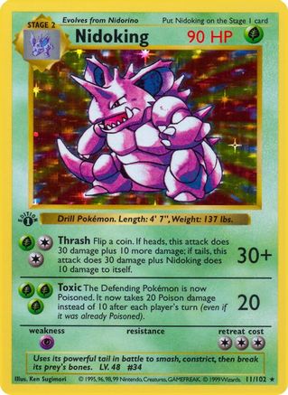 PKM - Nidoking (11) Holo Rare Unlimited Holofoil
