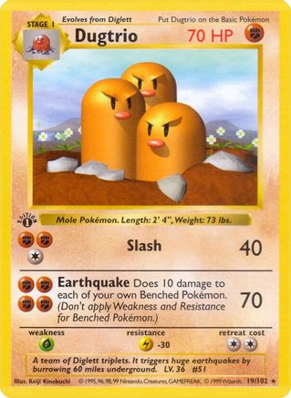PKM - Dugtrio (19) Rare Unlimited