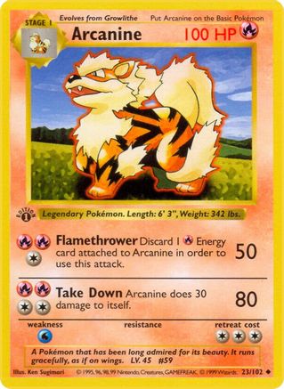 Arcanine (23) Uncommon 1st Edition
