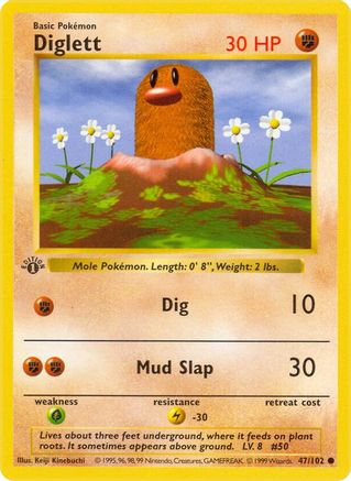 PKM - Diglett (47) Common 1st Edition