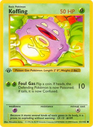 PKM - Koffing (51) Common 1st Edition