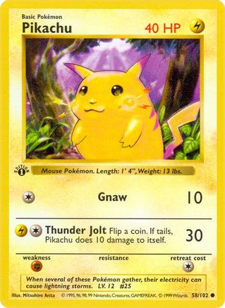 PKM - Pikachu (58) Common 1st Edition