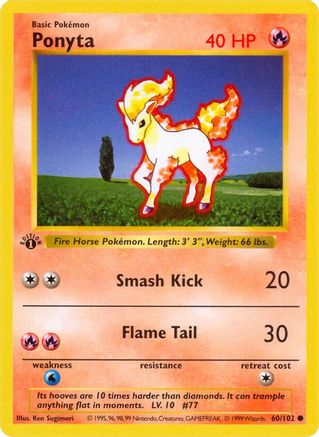 PKM - Ponyta (60) Common 1st Edition
