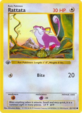 PKM - Rattata (61) Common 1st Edition
