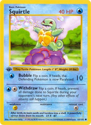 PKM - Squirtle (63) Common 1st Edition