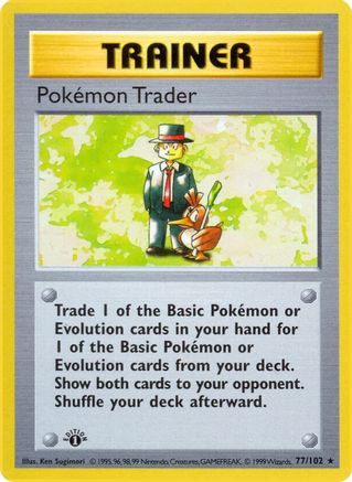 PKM - Pokemon Trader (77) Rare 1st Edition