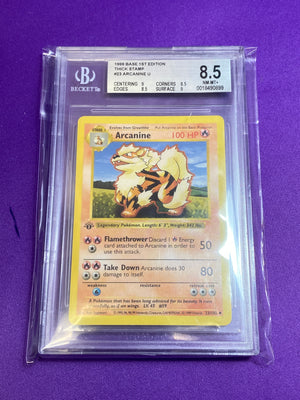 Beckett 8.5 Arcanine 1st Edition #23 (Cabinet)
