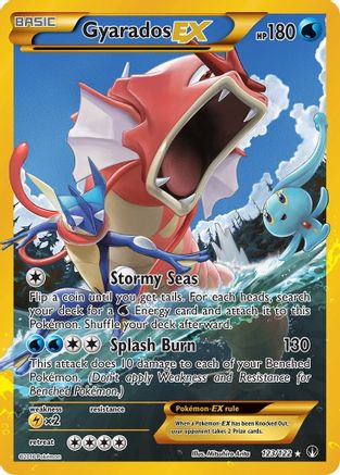 Moderately played Gyarados EX (Secret) (123)/122 Secret Rare Holofoil (Cabinet-MP)