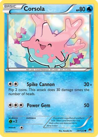 Corsola (29)/122 Common Reverse Holofoil