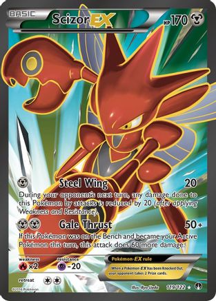 Scizor EX (Full Art) (119)/122 Ultra Rare Holofoil