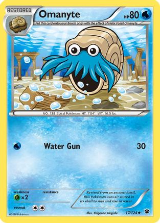 Omanyte (17)/124 Uncommon Reverse Holofoil