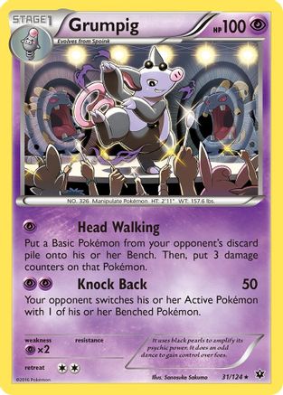 Grumpig (31)/124 Rare Reverse Holofoil