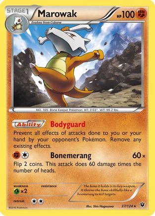 Marowak (37)/124 Rare Reverse Holofoil