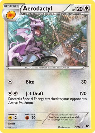 Aerodactyl (76)/124 Rare Reverse Holofoil