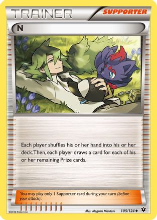 N (Supporter) (105)/124 Uncommon Reverse Holofoil