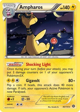 Ampharos (40)/114 Holo Rare Reverse Holofoil