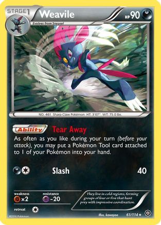 Weavile (61)/114 Rare Reverse Holofoil