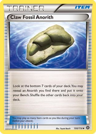 Claw Fossil Anorith (100)/114 Uncommon Reverse Holofoil