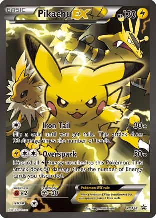 Moderately Played Pikachu EX - XY124 Promo Holofoil (Cabinet-MP)