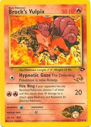 Moderately Played Brock's Vulpix [W Stamped] (37) Promo (Cabinet-MP)