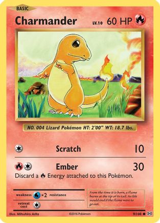 Charmander (9)/108 Common Reverse Holofoil